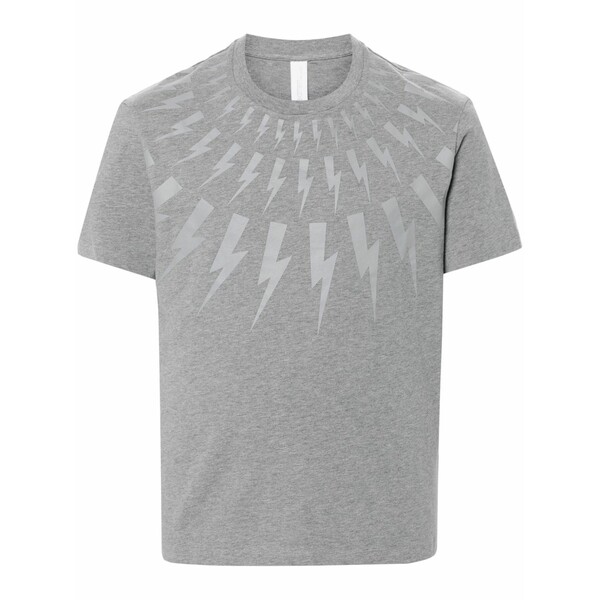 ニールバレット メンズ プルオーバー トップス Bolt-print cotton t-shirt Grey