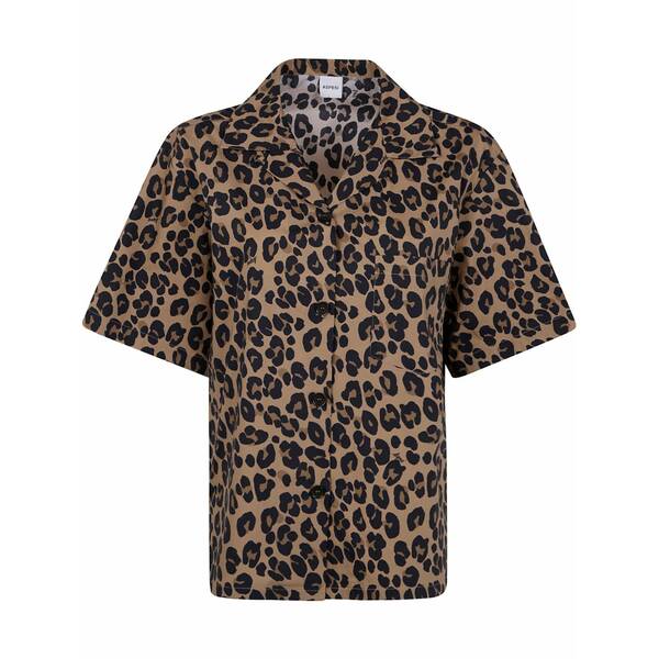 アスペジ レディース プルオーバー トップス Leopard-print shirt Neutrals