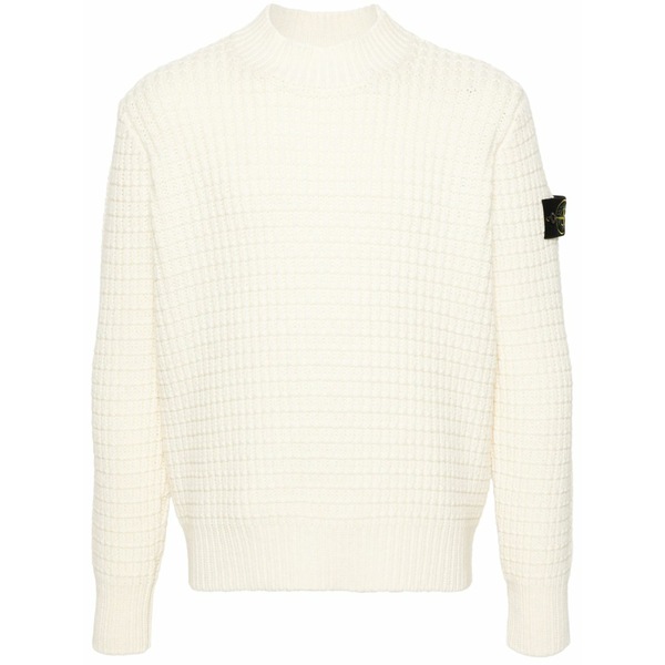 ストーンアイランド メンズ 編み物\u0026プルオーバー アウター Compass-badge 3d-knit jumper Neutrals