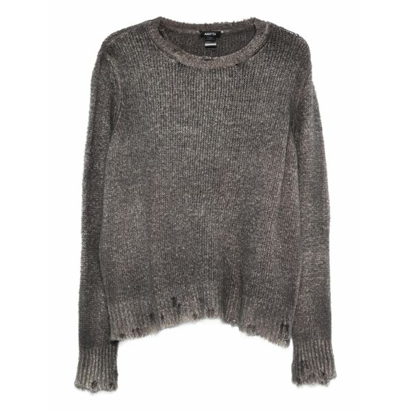 アヴァントワ メンズ 編み物\u0026プルオーバー アウター Distressed knit sweater Grey