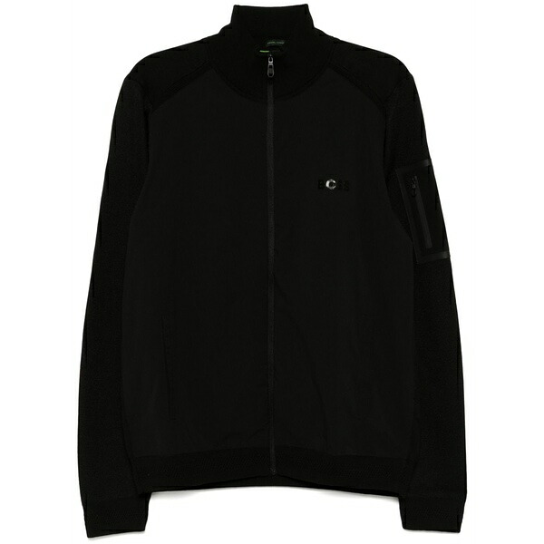 ボス メンズ ジャケット&ブルゾン アウター Logo-print jacket Black|asty