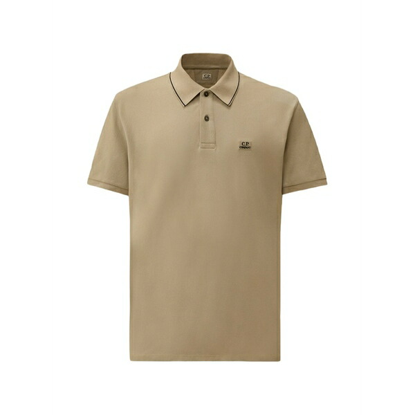 シーピーカンパニー メンズ スポーツシャツ トップス Logo-detail short-sleeve cotton polo shirt Neutrals