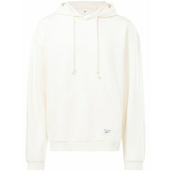 リーボック メンズ パーカー・スウェットシャツ アウター Logo-patch pouch-pocket hoodie White