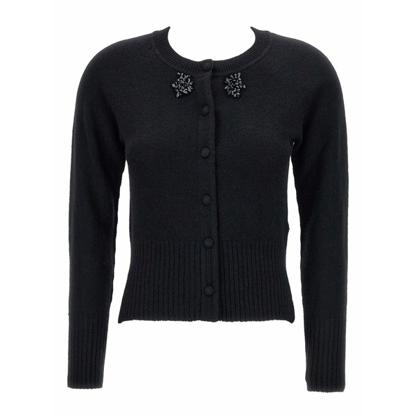 シモーネ・ロシャ レディース ジレー アウター Beaded-embellished cashmere cardigan Black