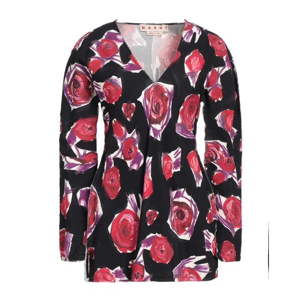 【送料無料】 マルニ レディース Tシャツ トップス Tops Black|asty