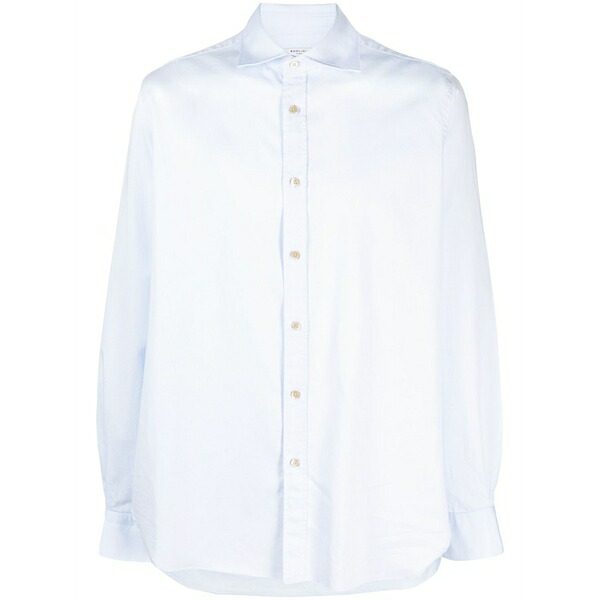 ボリオリ メンズ プルオーバー トップス Spread-collar cotton shirt Blue