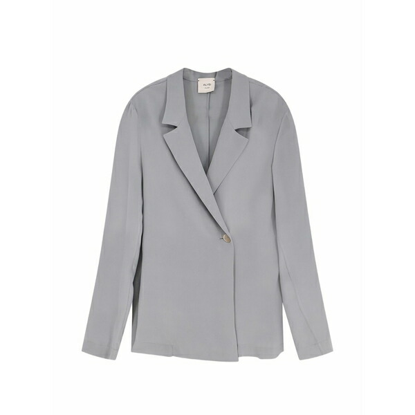 アリジ レディース 上衣＆上衣 アウター Single-button lapel blazer Grey レディースファッション-コート・ジャケット