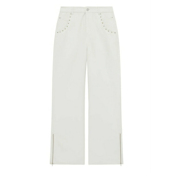 イロ レディース 心地好いズボン下 ボトムス Studded zip trousers White