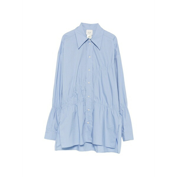 アリジ レディース プルオーバー トップス Gathered poplin shirt Blue
