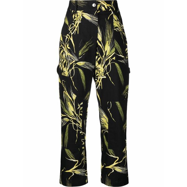 エムエスジイエム レディース 心地好いズボン下 ボトムス Leaf-print trousers Black