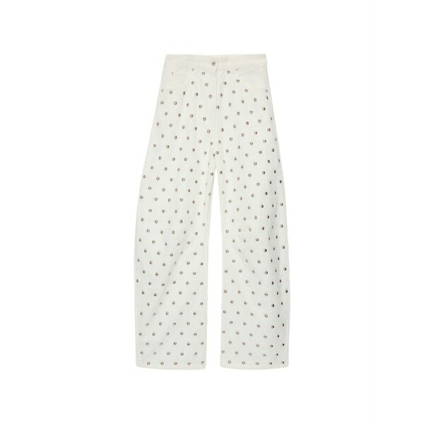 エムエスジイエム レディース ジーンズズボン下 ボトムス Stud-detail jeans White