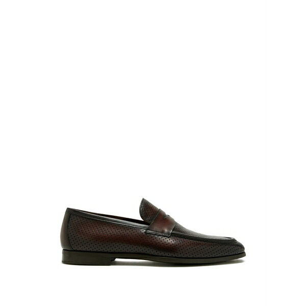 マグナーニ メンズ スリッポン・ローファー シューズ Perforated loafers Brown｜asty