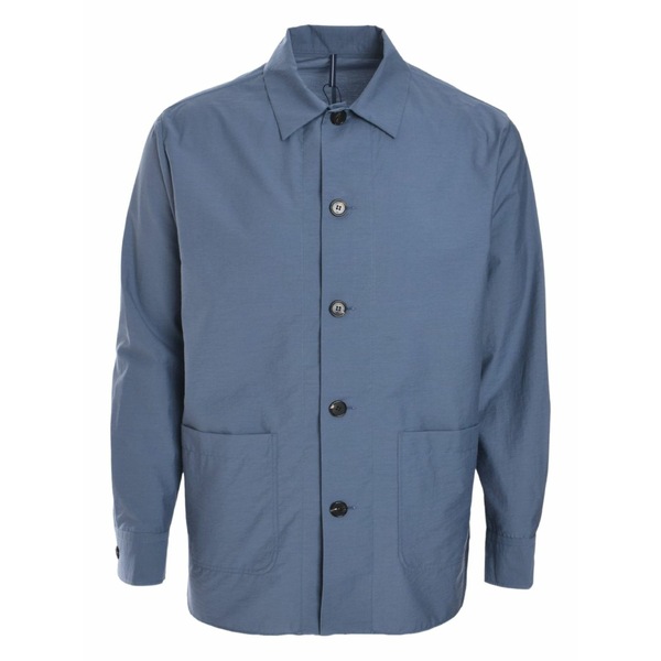 投げること御召しもの メンズ プルオーバー トップス Buttoned shirt Blue