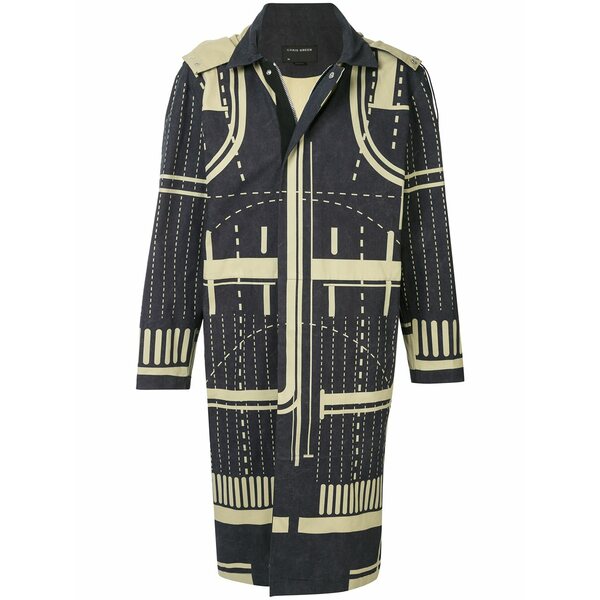 クレイググリーン メンズ コート アウター Graphic pattern coat Black｜asty