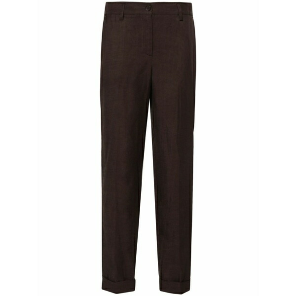 パロッシュ レディース 心地好いズボン下 ボトムス High-waist tapered trousers Brown