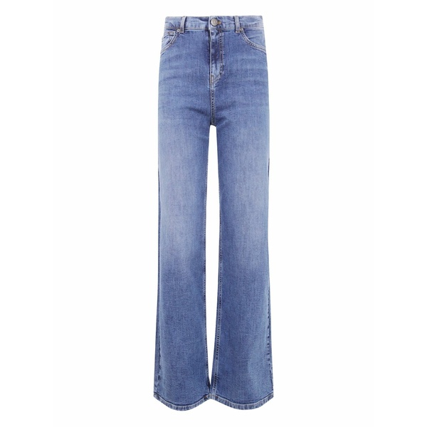 ツイン仕掛ける レディース ジーンズズボン下 ボトムス Light-wash straight-leg jeans Blue