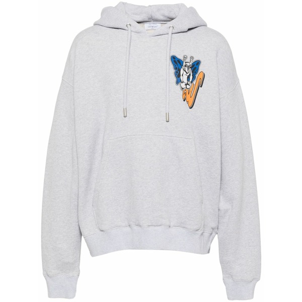 象牙色 メンズ パーカー・スウェットシャツ アウター Graphic-print hoodie Grey