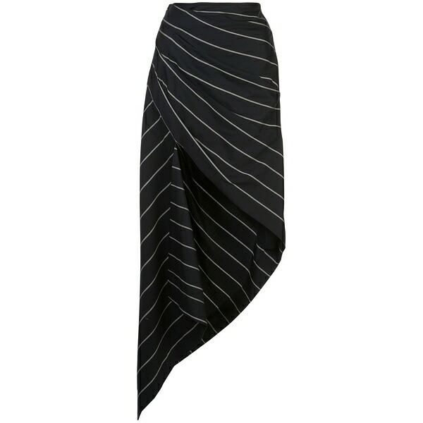 モンス  レディース スコート ボトムス Pinstriped asymmetric skirt Black
