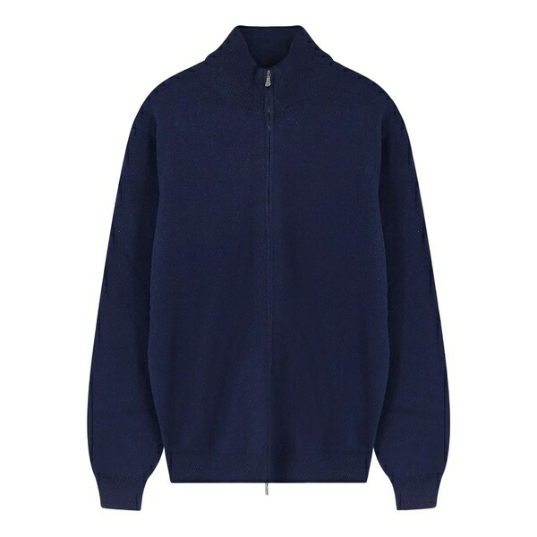 フィリッポ デ ラウレンティス メンズ カーディガン アウター High-neck zip-up cardigan Blue｜asty