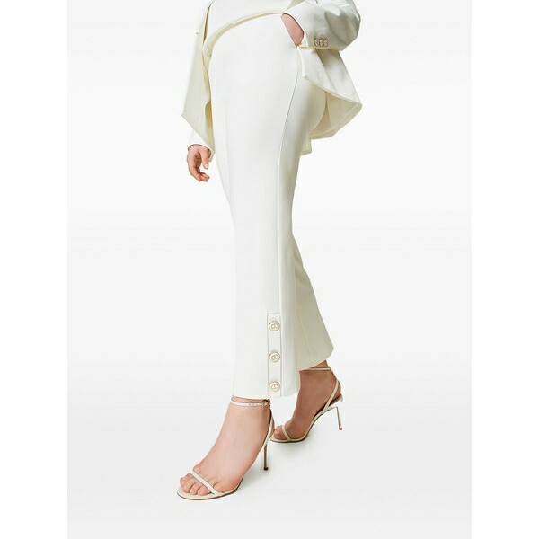 ツイン仕掛ける レディース 心地好いズボン下 ボトムス Oval t-button trousers White