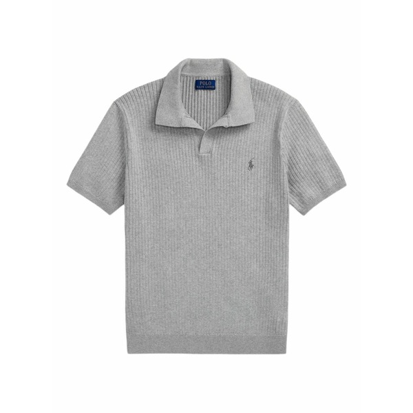 ラルフローレン メンズ スポーツシャツ トップス Ribbed polo shirt Grey