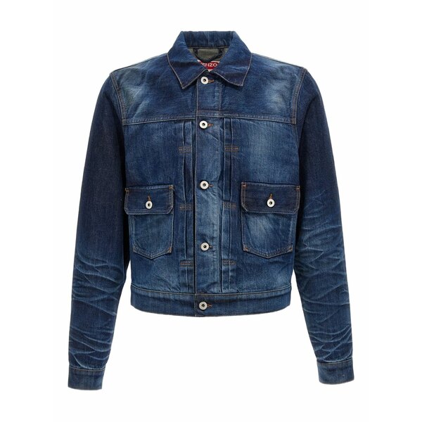 ケンゾー メンズ ジャケット＆ブルゾン アウター Stone-washed denim jacket Blue｜asty