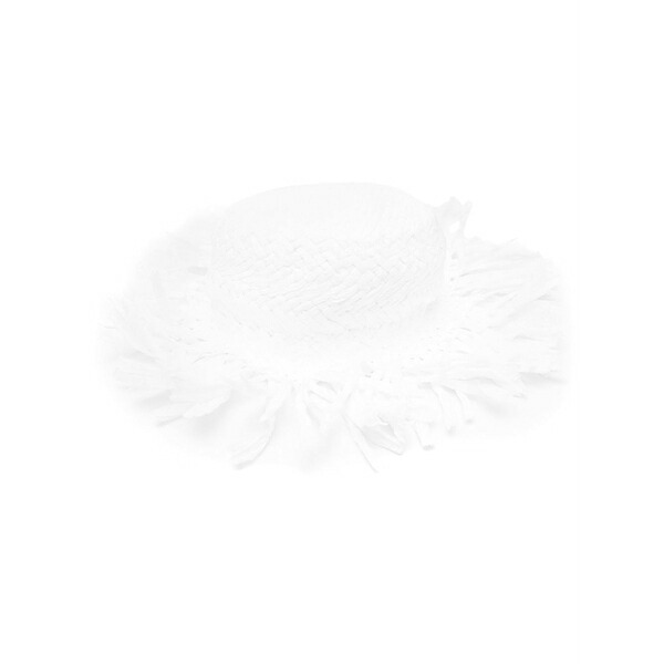 レッドヴァレンティノ レディース かぶり笠 付属品 Interwoven-straw design sun hat White