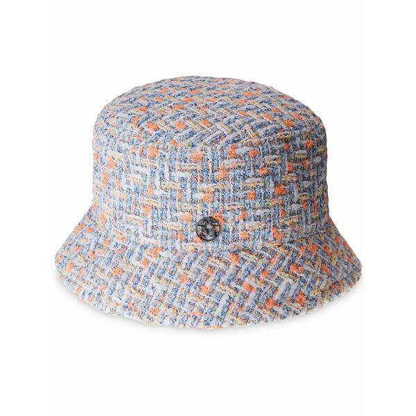 メゾンミッシェル  レディース かぶり笠 添え物 Axel tweed bucket hat White