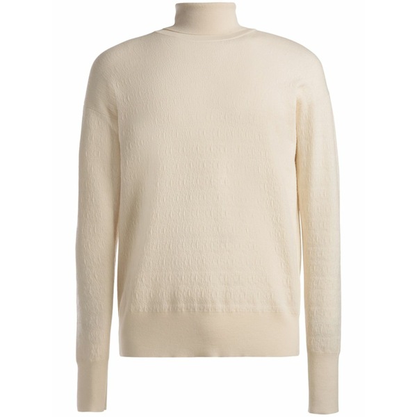バリー メンズ 編み物\u0026プルオーバー アウター Monogram-jacquard roll-neck jumper Neutrals