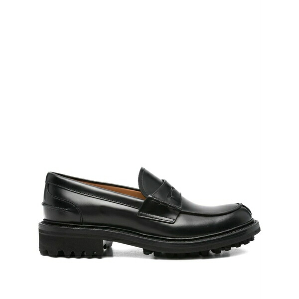 教会堂 レディース スリッポン・ローファー シューズ Penny-strap leather loafers Black