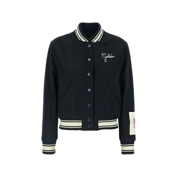 ゴールデングース レディース 上衣＆上衣 アウター Dirce logo-embroidered bomber jacket Blue