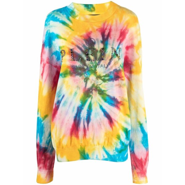 フィリップ飾り気の無い レディース 編み物\u0026ティーシャツ アウター Tie-dye print cotton-blend sweatshirt  Yellow