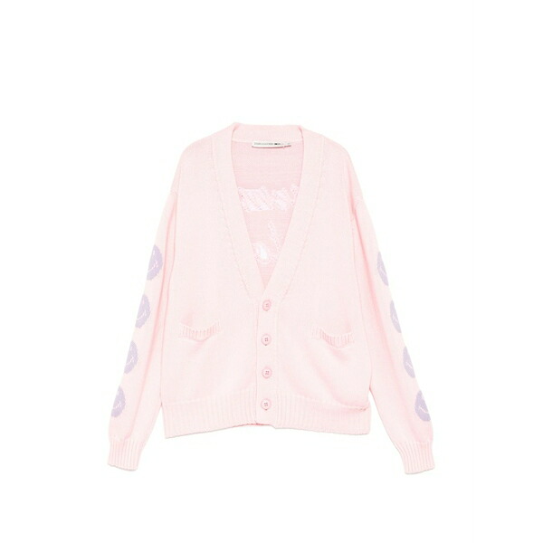 ジョシュア サンダース レディース ジレー アウター Smiley-face v-neck cardigan Pink