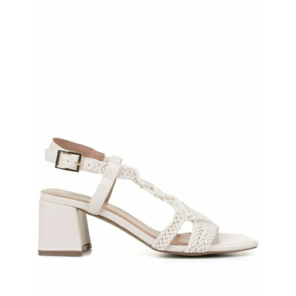 ビビロウ レディース サンダル シューズ Braided-leather block-heel sandals White