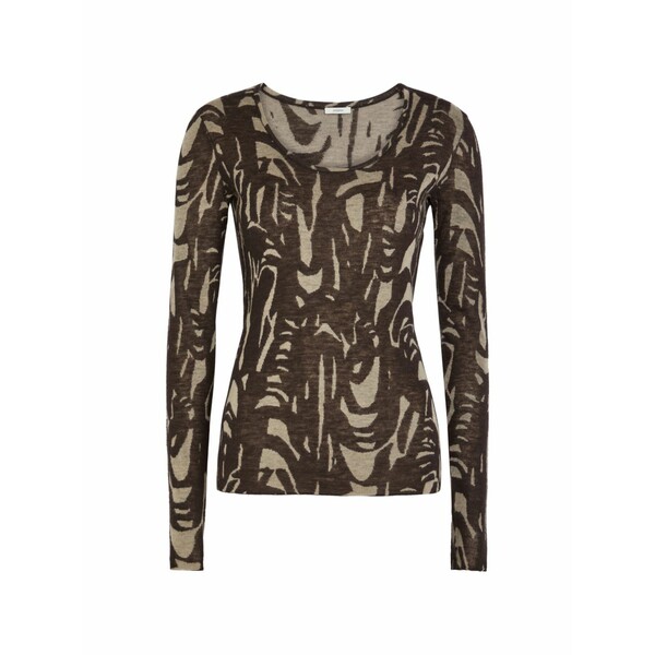 ジョセフ レディース プルオーバー トップス Villa cashair abstract-pattern long-sleeve top Brown