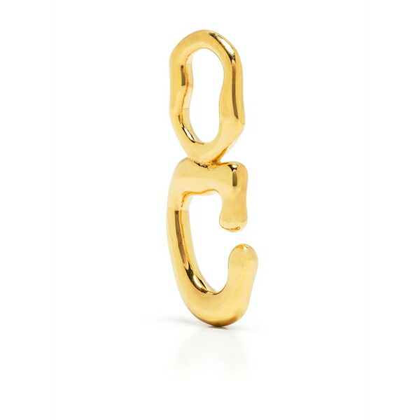 マリア ブラック レディース ピアス&イヤリング アクセサリー Fluent letter c pendant Gold|asty
