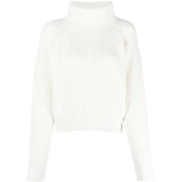 ロレーナアントニアッツィ レディース 編み物\u0026プルオーバー アウター Ribbed-knit high-neck jumper White