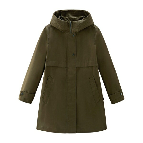羊毛 分限者 レディース 厚地の外套 アウター Cotton hooded parka coat Green