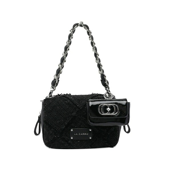 ラ 持ちはこび レディース ショルダーバッグ 御徒面子 Isabel cross chain shoulder bag Black