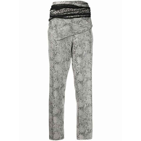 ワイプロジェクト レディース カジュアルパンツ ボトムス High-waisted python-effect trousers Black｜asty