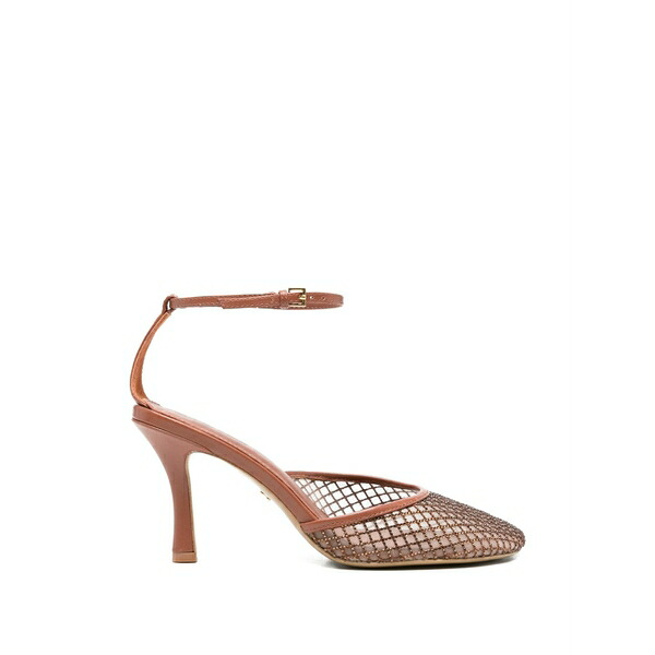 ローラクルス レディース パンプス シューズ Ruby ankle strap net pumps Brown|asty