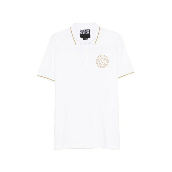 呼びりん探し回る メンズ スポーツシャツ トップス Logo-print polo shirt White