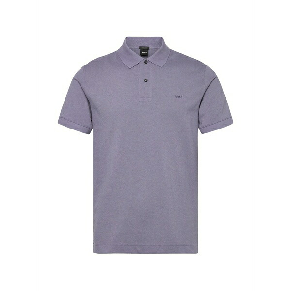 元締め メンズ スポーツシャツ トップス Buttoned polo shirt Purple