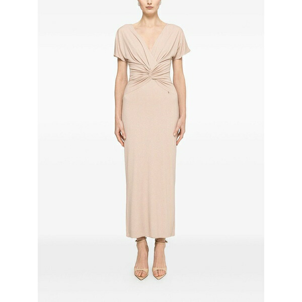 ニッサ レディース ワンピース トップス Glitter v-neck maxi dress Neutrals｜asty