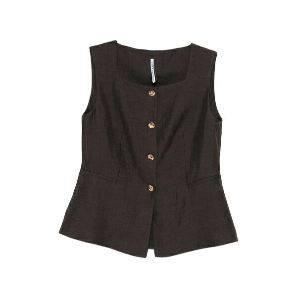 リビアナコンティ レディース ジャケット&ブルゾン アウター Button front gilet Brown|asty