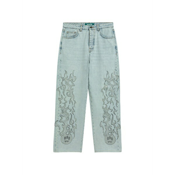 バロウ メンズ ジーンズズボン下 ボトムス Rhinestone-embellishment jeans Blue