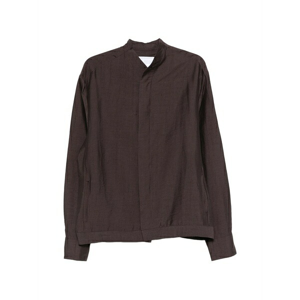 お召しものメイン メンズ プルオーバー トップス Collarless shirt  Brown