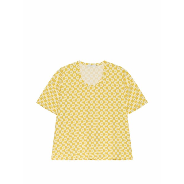 マリパルミ レディース Tシャツ トップス Geometric round-neck t-shirt Yellow|asty
