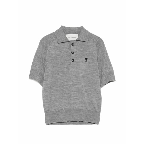 意中の女 メンズ スポーツシャツ トップス Logo-embroidered polo shirt Grey
