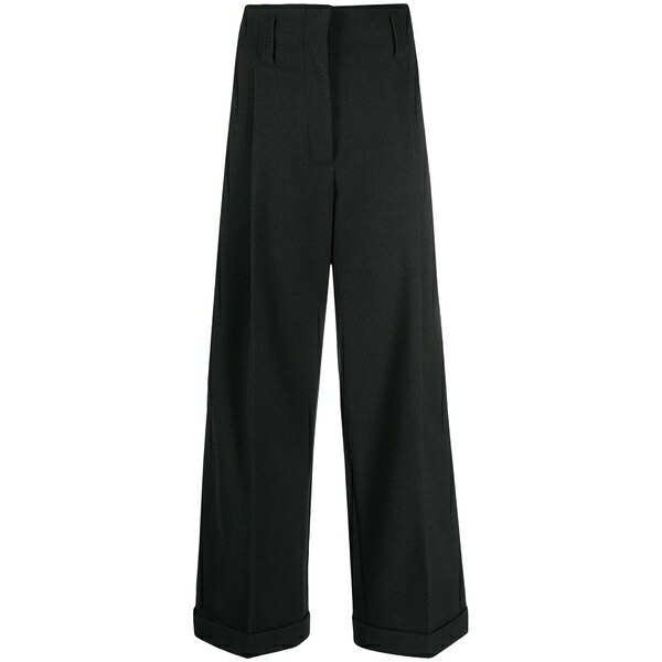 フィロソフィーデロレンゾセラフィーニ レディース カジュアルパンツ ボトムス High-waisted pleated wide-leg trousers Grey｜asty
